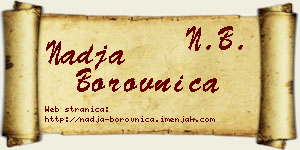 Nadja Borovnica vizit kartica